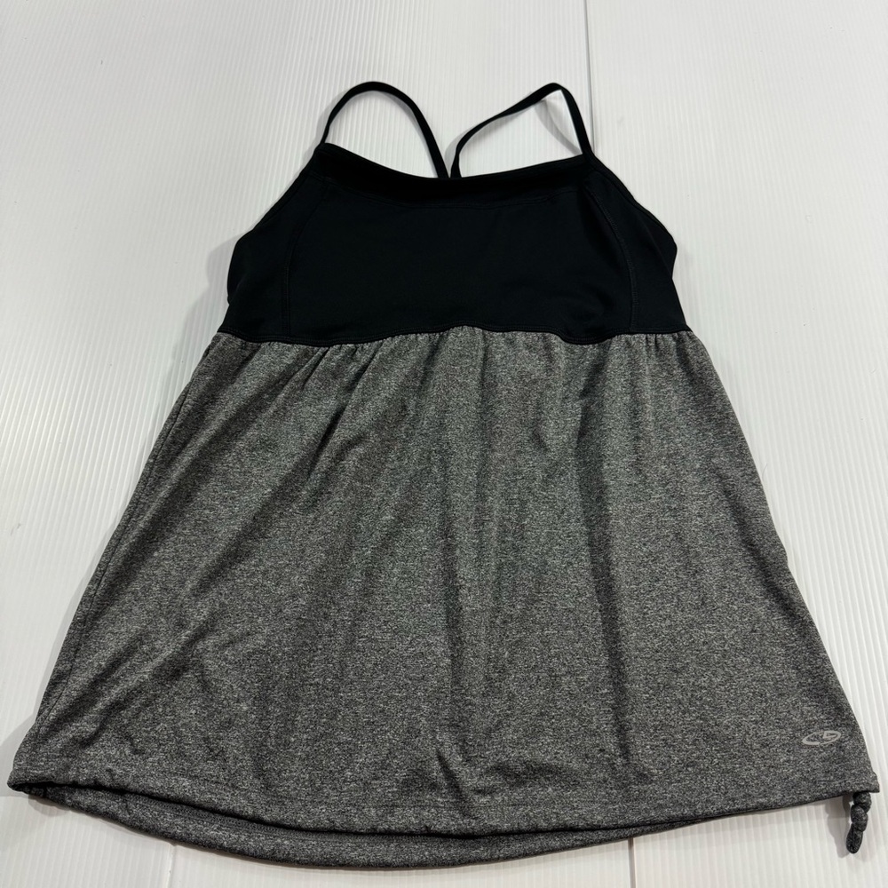 515. Women’s Champion Black and Gray Tank Top (XL)